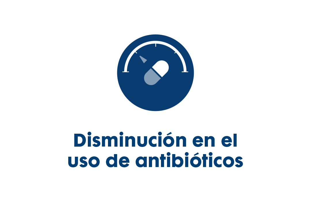 Disminución en el uso de antibióticos